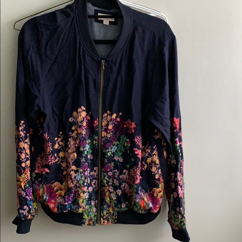 Merona Floral Bomber Jacket size large
